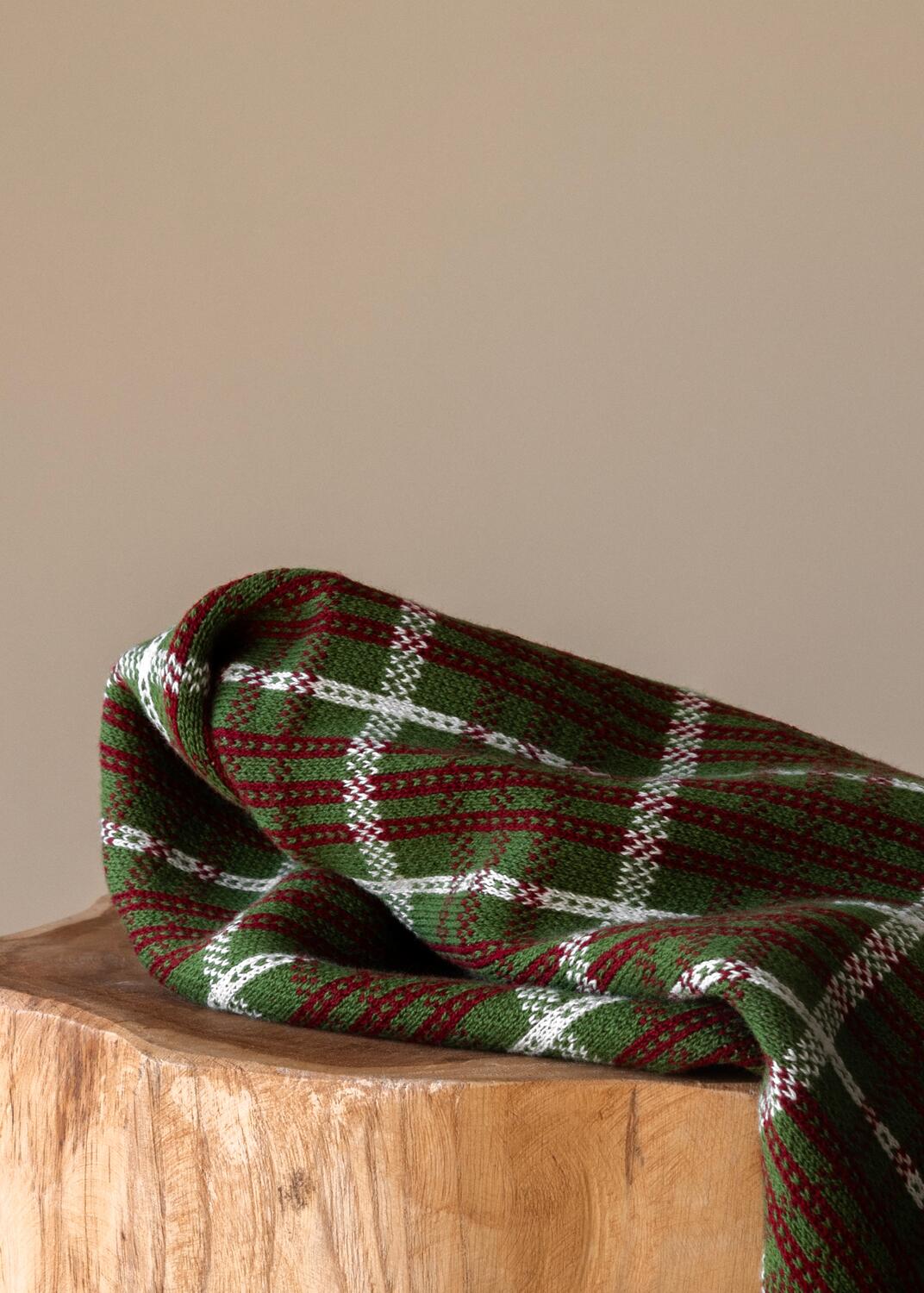 Strikket køkkenhåndklæde - Festive Forest